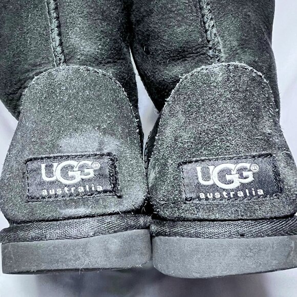 Ugg Classic Short Boot-5826-Black Leather Upper/Sheepskin Lining-Sz 6W-Australia - Picture 12 of 15